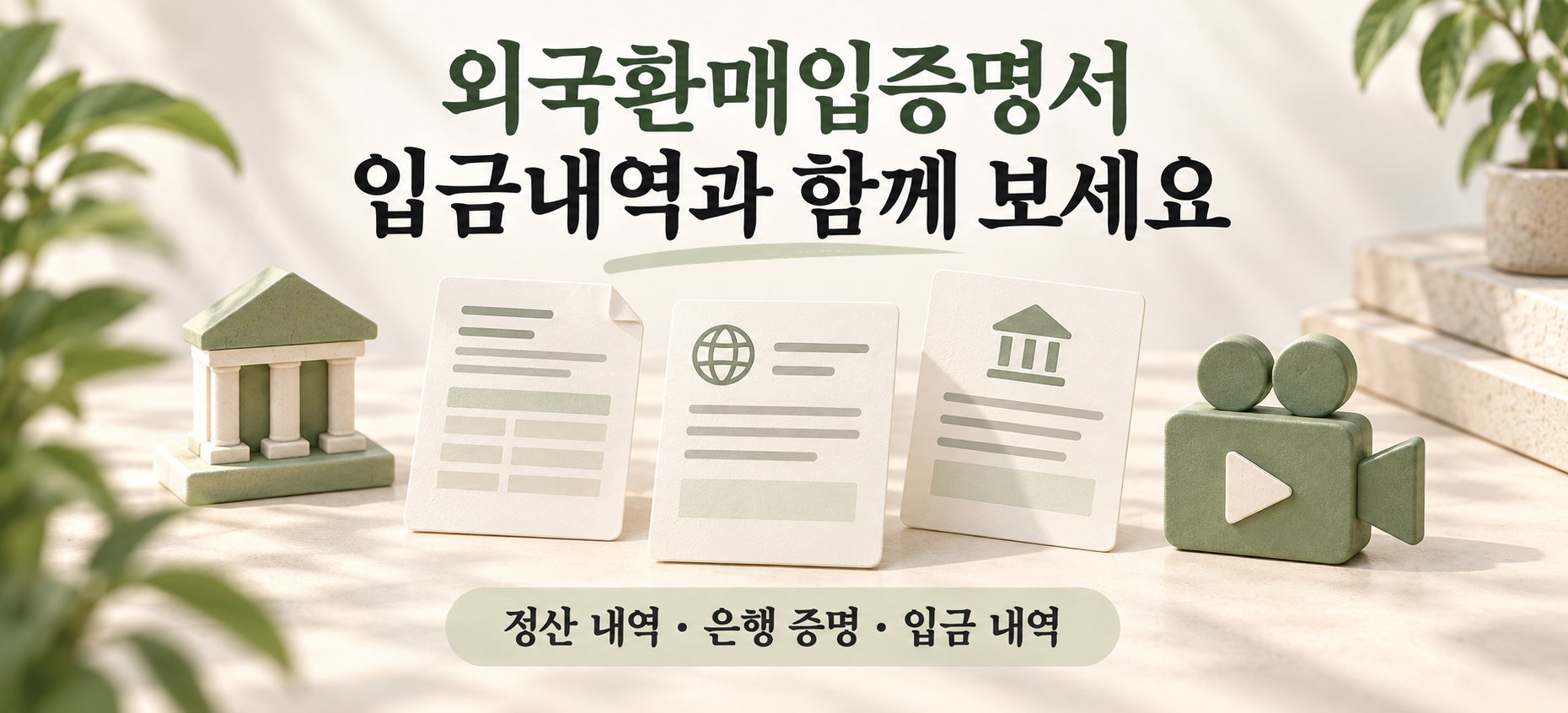 외국환매입증명서와 입금내역 안내 일러스트