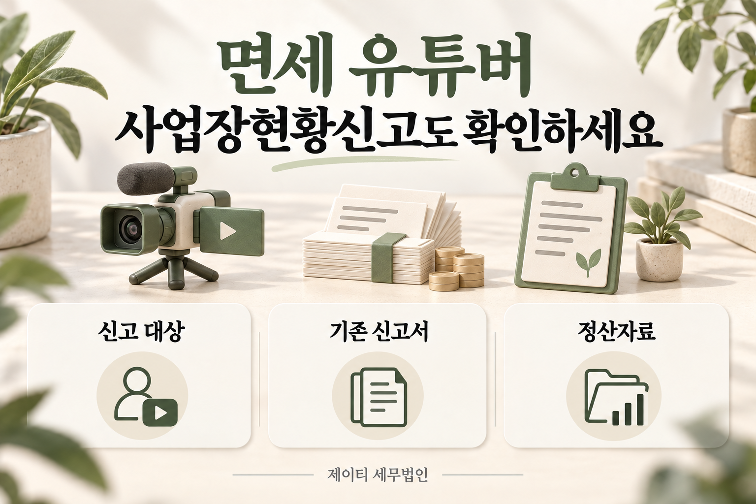 면세 유튜버의 사업장현황신고를 위한 신고 대상, 기존 신고서, 정산자료 확인